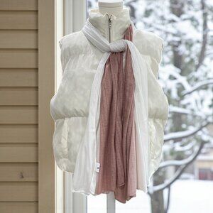 Modest Wear Pink White Sheer Lightweight Scarf Soft Girl Romantic Coquette